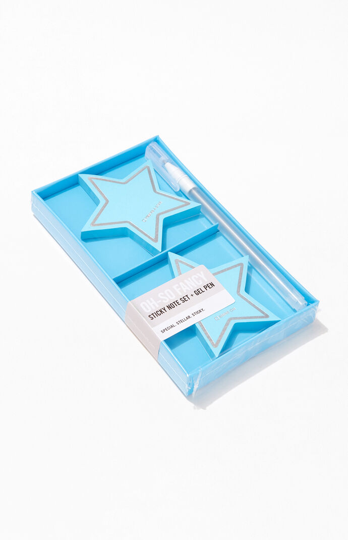 Two Stars Sticky Notes With Pen