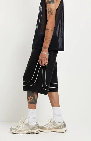 Piping Fleece Baggy Sweat Shorts image number 3