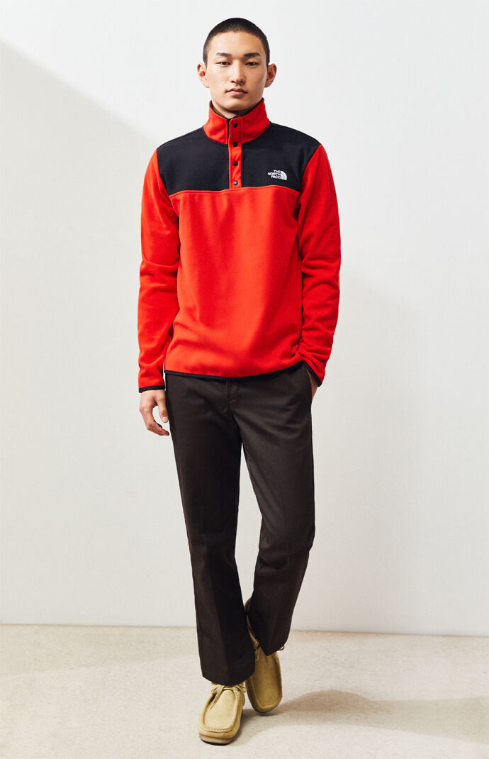 Red Glacier Snap-Neck Pullover