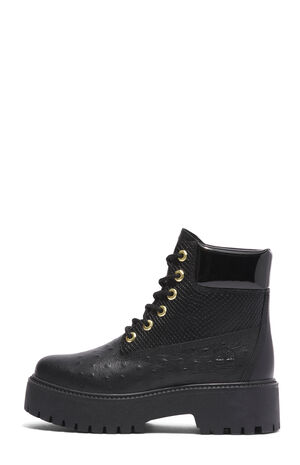 Women's Black Stone Street 6inch Lace-Up Waterproof Boots image number 8