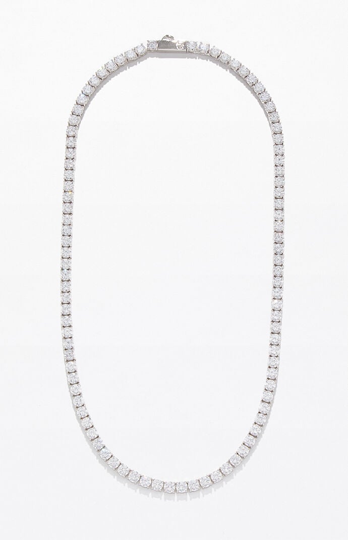 King Ice Silver Tennis Chain Necklace PacSun