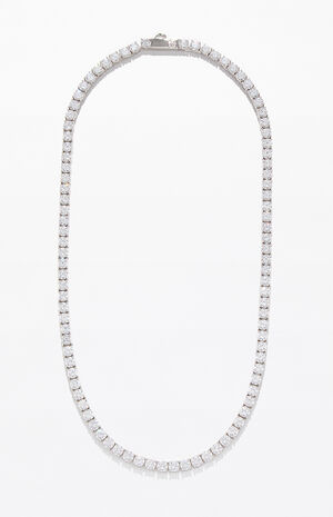 Silver Tennis Chain Necklace image number 1