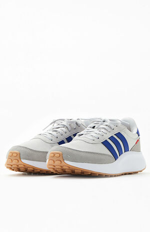 White & Blue Run 70s Shoes image number 2