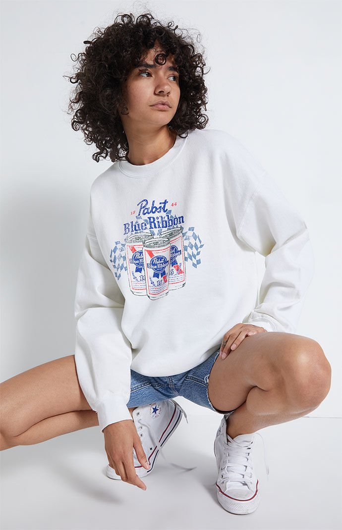 Pabst Blue Ribbon Oversized Crew Neck Sweatshirt