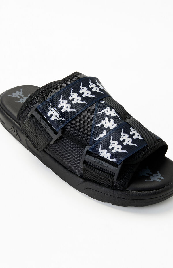 Kappa Black & White 222 Banda Mitel 1 Slide Sandals