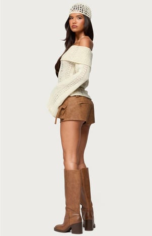 Renna Distressed Fold Over Knit Top image number 4