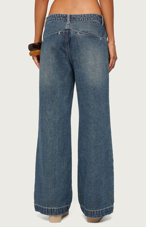 Wyn Studded Low Rise Baggy Jeans image number 3