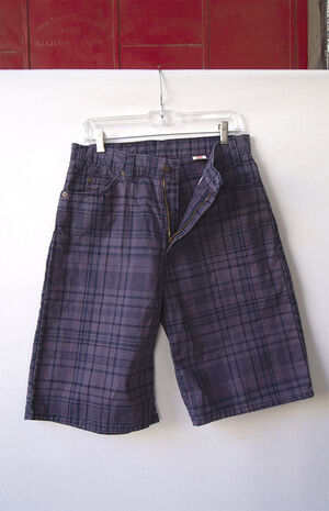 Upcycled Levi's 560 Plaid Denim Shorts image number 2