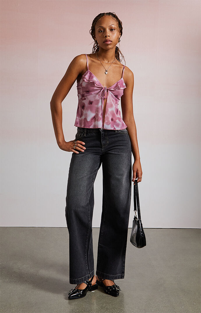 Third Charm Selena Floral Mesh Tank Top