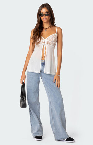 Mimosa Sheer Lace Long Tank Top image number 1