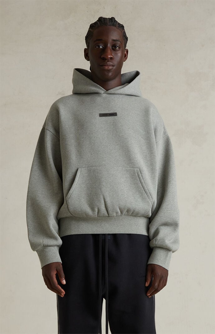 トップス ESSENTIALS HOODIE CONCRETE HEATHER Fear of God Essentials Classic Fleece Hoodie Concrete Heather
