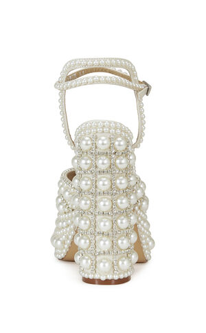 Women's Astrella White Platform Heeled Sandals image number 3