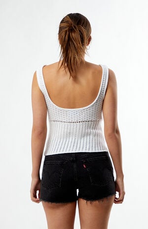 Mandy Crochet Button Front Tank Top image number 5