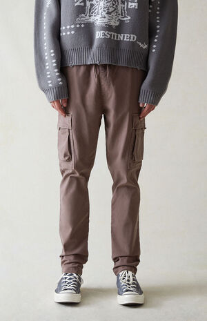 Eco Stretch Canvas Taupe Slim Cargo Pants image number 1