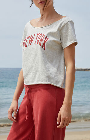 Light Gray New York Robyn Off-The-Shoulder Top image number 3