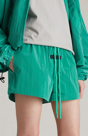 Women's Mint Leaf Crinkle Nylon Running Shorts image number 4