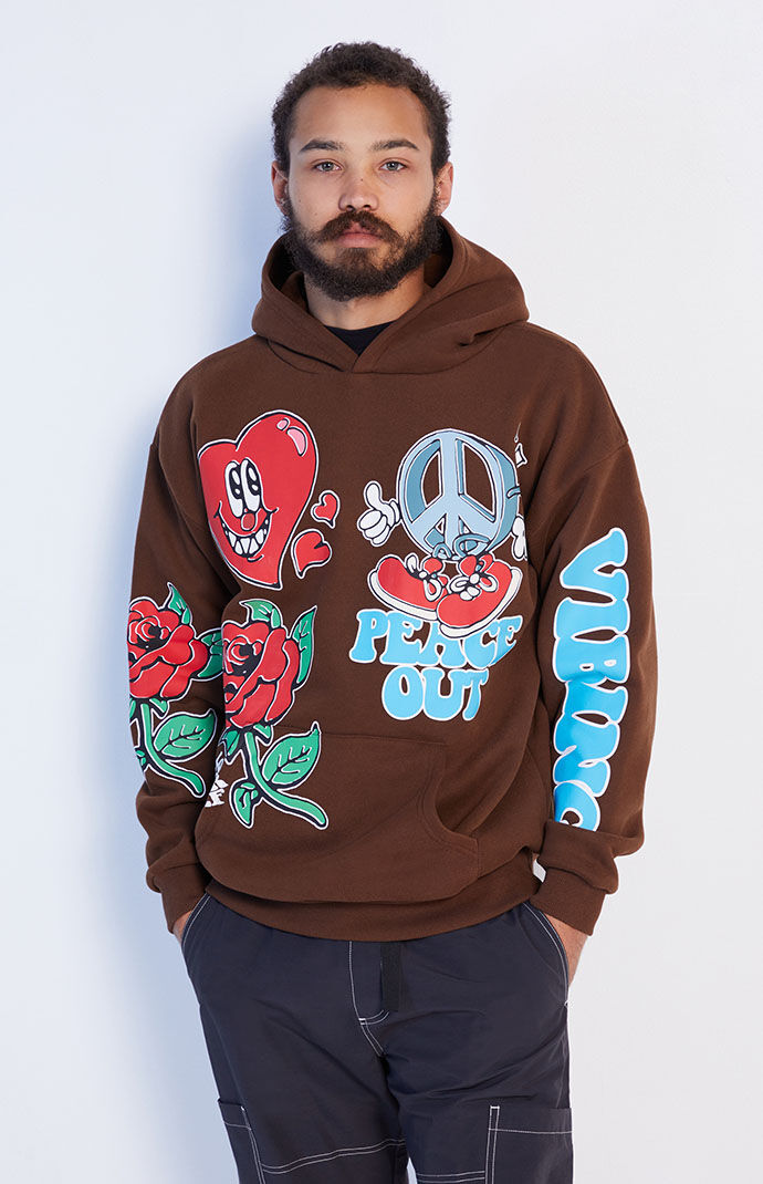 Fear of god x top pacsun all over print hoodie