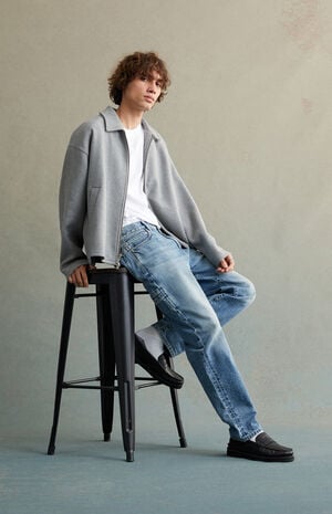Medium Indigo Straight Jeans