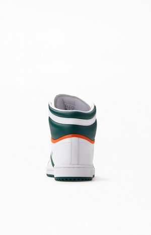 White & Green Top Ten Hi Shoes image number 3
