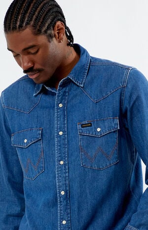 x PacSun Western Denim Long Sleeve Shirt x PacSun Western Denim Long Sleeve Shirt image number 2