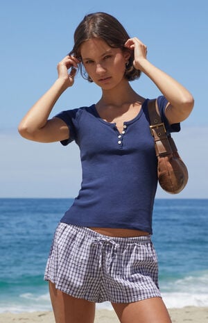 Navy Zelly Short Sleeve Top image number 2