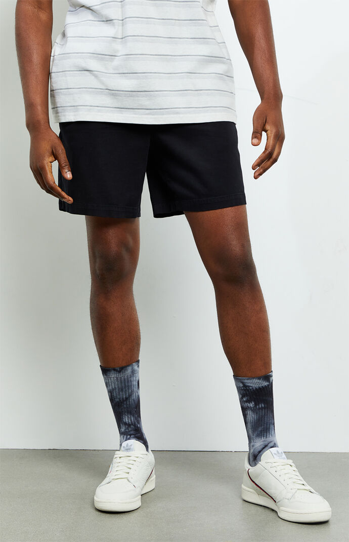 Black Stretch Twill Volley Shorts