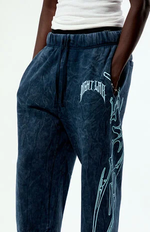 x Pacsun Washed Navy Night Moon Baggy Sweatpants image number 3