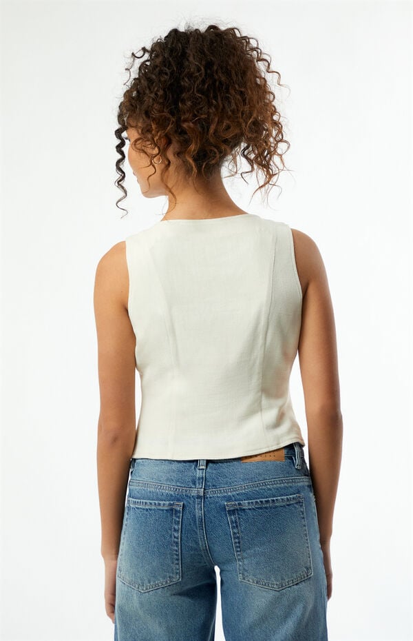 LA Hearts Button Up Linen Vest