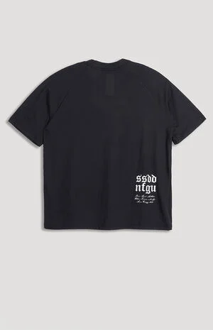 Black N.R.G. Grunge Cropped Oversized T-Shirt image number 3