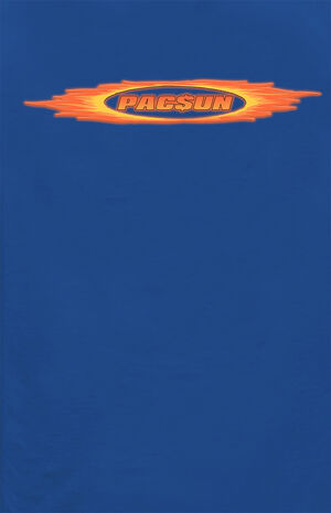 Royal Blue Flames PacSun Logo T-Shirt image number 4