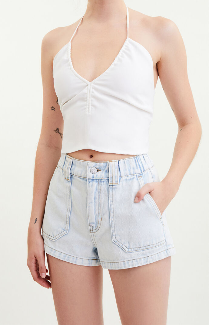 Clarissa Light Denim Utility Shorts