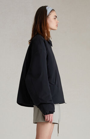 Women's Jet Black Filled Bomber Jacket image number 3