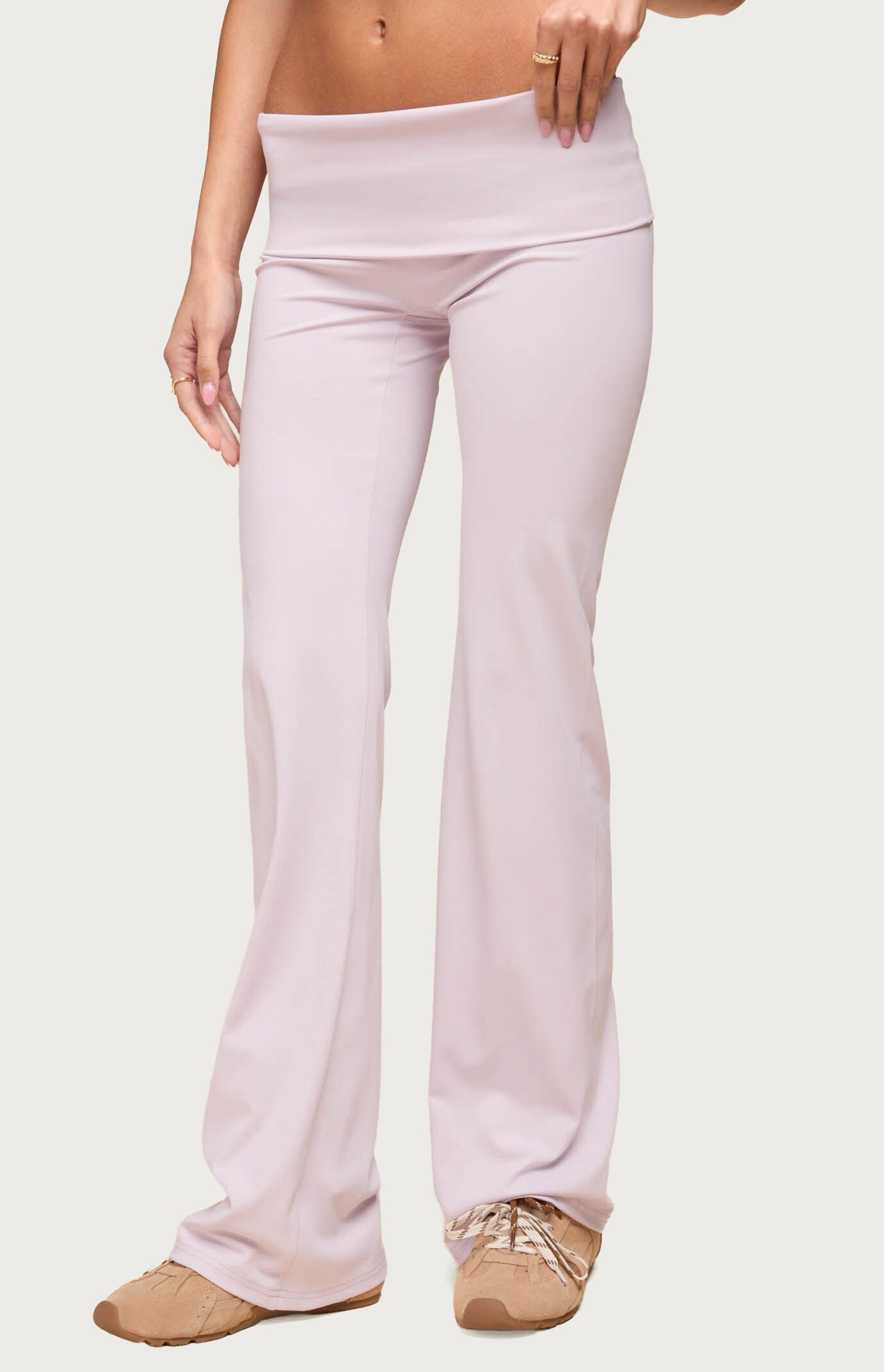 Edikted Oriane Foldover Flared Leggings