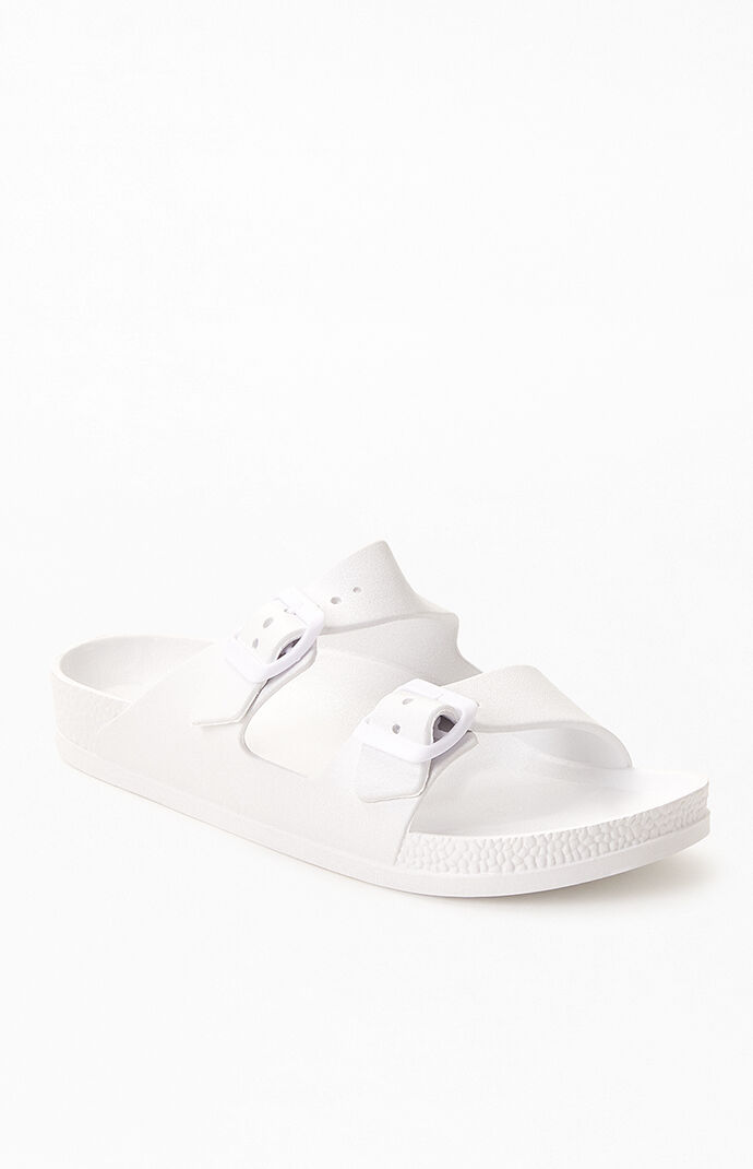 Women's Rubber Double Buckle Slide Sandals