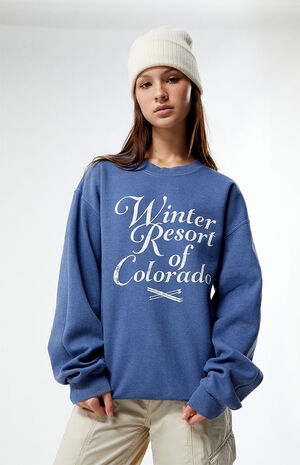 Winter Resort Of Colorado Crew Neck Sweatshirt image number 3