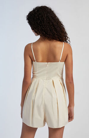 Cream Bustier Romper image number 4