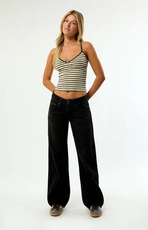 Black So Fundamental Superlow Loose Jeans image number 1