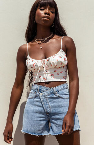 Xena Light Wash Denim Shorts image number 1