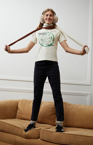 Stretch Black Straight Leg Jeans image number 2