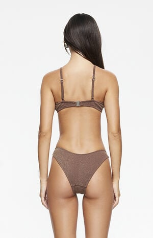 Brown Metallic Muse Bralette Bikini Top image number 3