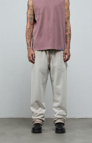 Vintage Khaki Heavyweight Fleece Baggy Sweatpants image number 2