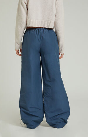 Navy Wide Leg Track Pants image number 4