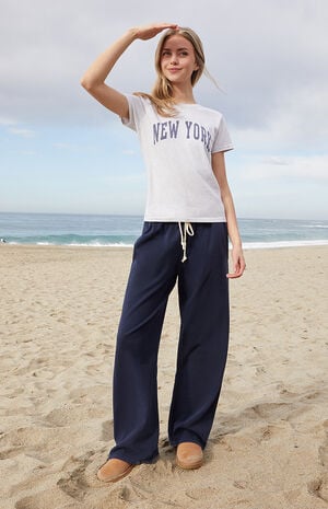 Navy Anastasia Tie Baggy Sweatpants image number 2