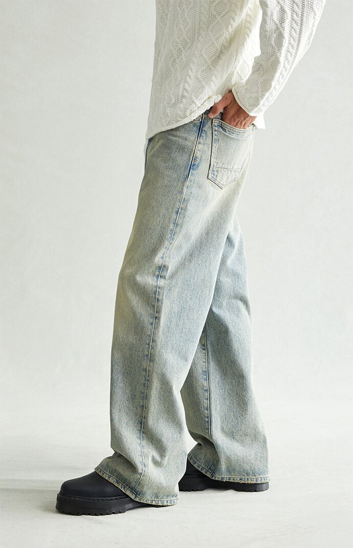 Pacsun Blake Extreme Baggy Jeans Light Blue Tinted