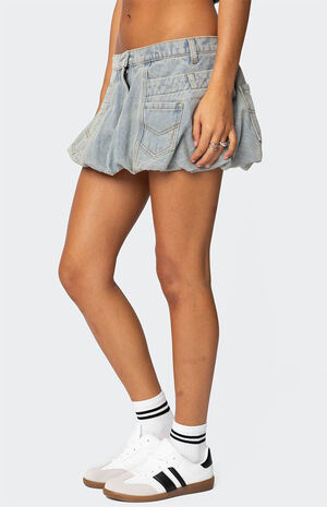 Jodi Denim Bubble Mini Skirt image number 4