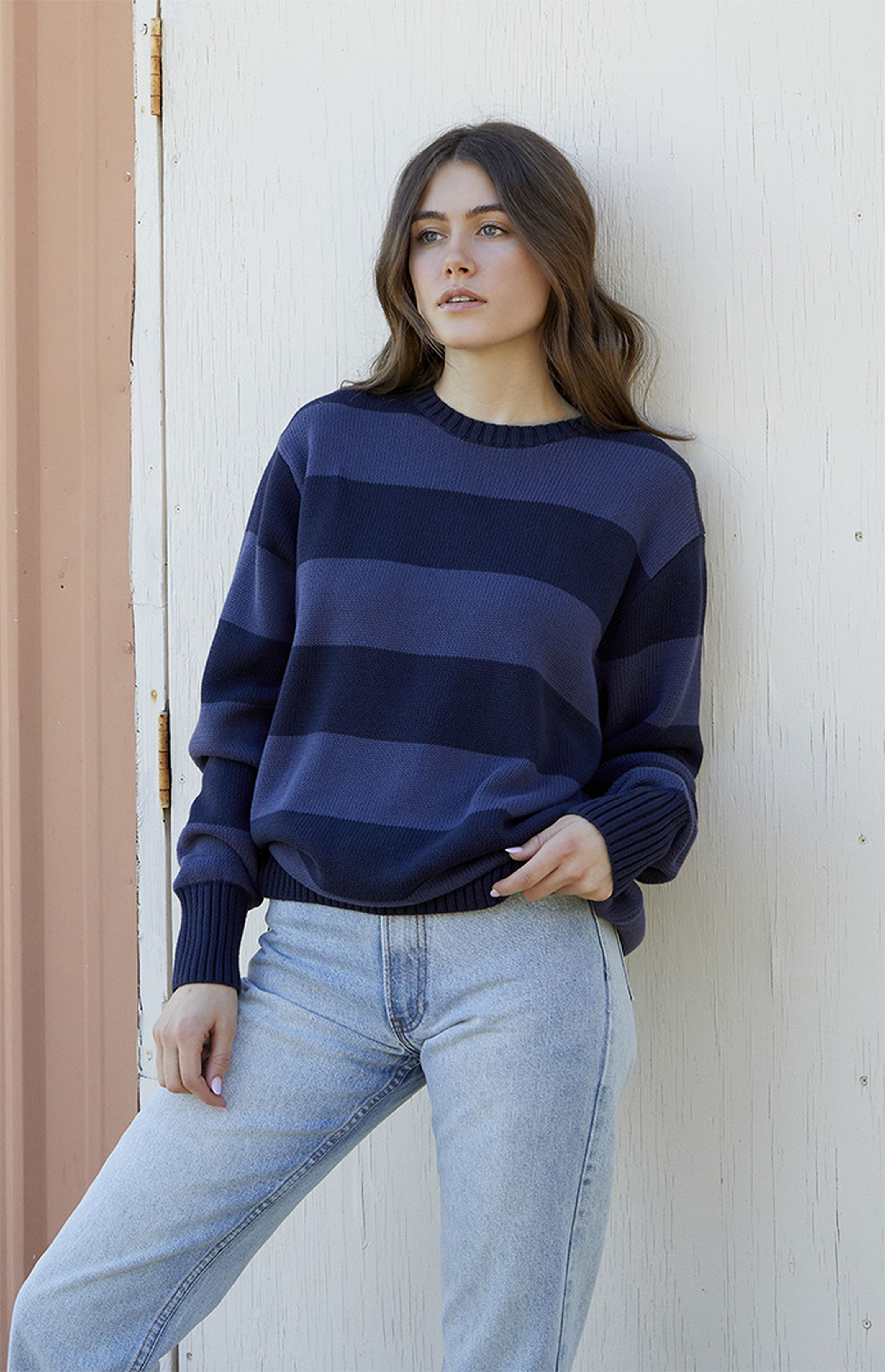 John Galt Dark Gray Striped Brianna Sweater PacSun