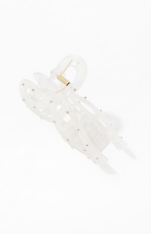 Studded Bow Hair Claw Clip image number 2