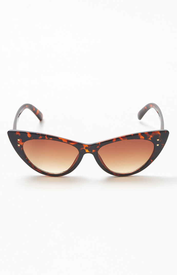 Tortoiseshell Starred Cat Eye Sunglasses