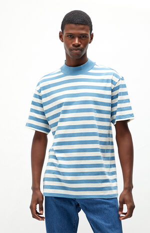 Striped Mock Neck T-Shirt image number 1