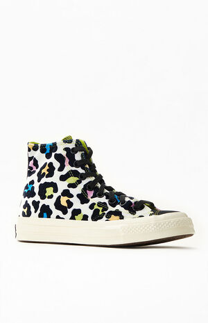 Velvet Rainbow Leopard Chuck Taylor 70 High Top Sneakers image number 3
